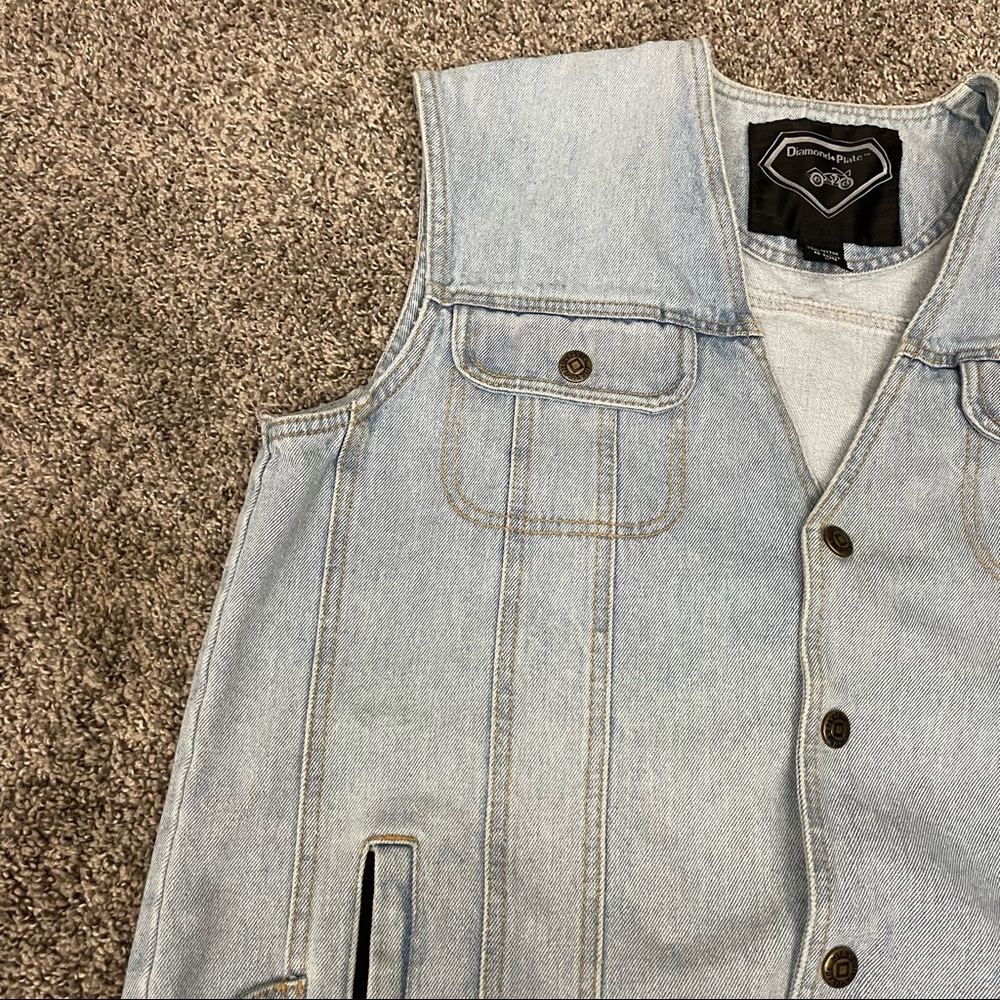 Diamond Plate Women Motorcycle Jeans Vest Size Medium - Picture 6 of 11